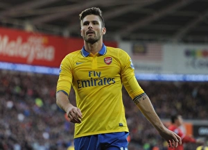 Olivier Giroud in Action: Cardiff City vs Arsenal, Premier League 2013-14