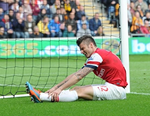 Hull City V Arsenal 2013/14 Prints: Olivier Giroud in Action: Hull City vs Arsenal, Premier League 2013-2014