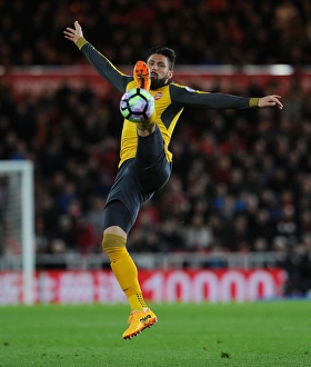 Middlesbrough V Arsenal 2016-17 Prints: Olivier Giroud in Action: Middlesbrough vs. Arsenal, Premier League 2016-17