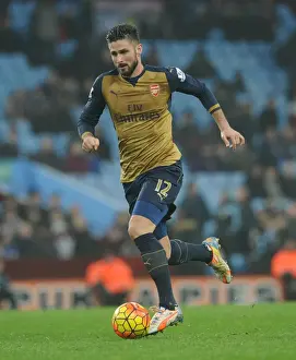 Aston Villa V Arsenal 2015-16 Prints: Olivier Giroud in Action: Premier League 2015-16 - Arsenal vs. Aston Villa