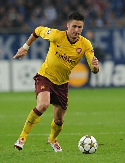 Schalke 04 V Arsenal 2012-13 Prints: Olivier Giroud in Action: Schalke 04 vs Arsenal FC, UEFA Champions League 2012-13