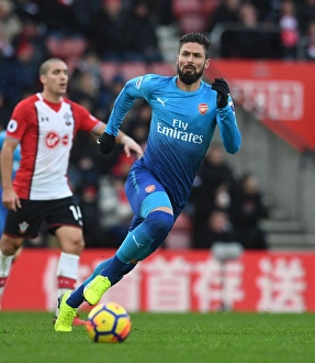 Southampton V Arsenal 2017-18 Prints: Olivier Giroud in Action: Southampton vs Arsenal, Premier League 2017-18