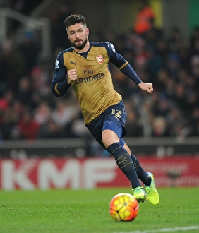 Stoke City V Arsenal 2015-16 Prints: Olivier Giroud in Action: Stoke City vs. Arsenal, Premier League 2015-16