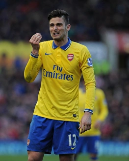 Olivier Giroud in Action: Stoke City vs. Arsenal, Premier League 2013-2014