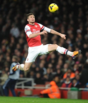 Arsenal V Chelsea 2013-14 Prints: Olivier Giroud (Arsenal). Arsenal 0: 0 Chelsea