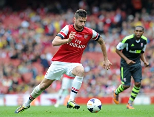 Olivier Giroud (Arsenal). Arsenal 3: 1 Stoke City. Barclays Premier League. Emirates Stadium