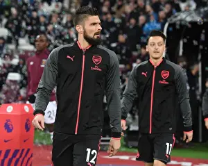 West Ham United V Arsenal 2017-18 Prints: Olivier Giroud: Arsenal Star's Pre-Match Focus at London Stadium (West Ham United vs Arsenal)