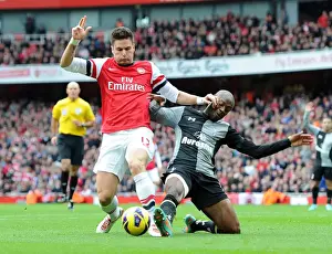 Arsenal V Tottenham Hotspur 2012-13 Prints: Olivier Giroud (Arsenal) William Gallas (Tottenham). Arsenal 5: 2 Tottenham Hotspur