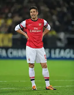 Borussia Dortmund V Arsenal 2013-14 Prints: Olivier Giroud: Arsenal's Champion League Warrior vs. Borussia Dortmund