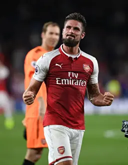 Arsenal V Leicester City 2017-18 Prints: Olivier Giroud: Arsenal's Hero in Victory over Leicester City