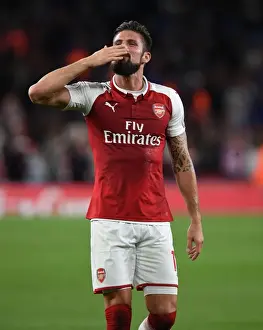 Arsenal V Leicester City 2017-18 Prints: Olivier Giroud: Arsenal's Hero in Victory over Leicester City (2017-18)
