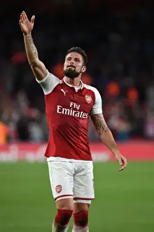 Arsenal V Leicester City 2017-18 Prints: Olivier Giroud: Arsenal's Prolific Striker Celebrates Premier League Victory Over Leicester City