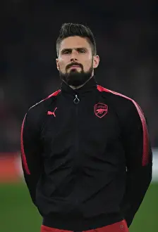 Arsenal V Red Star Belgrade 2017-18 Prints: Olivier Giroud: Arsenal's Ready-to-Roar Striker Ahead of Arsenal FC vs Crvena Zvezda UEFA Europa League Clash