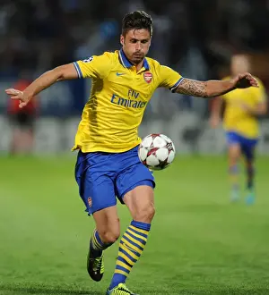 Marseille V Arsenal 2013-14 Prints: Olivier Giroud: Arsenal's Star Striker in Action against Olympique Marseille (2013-14)