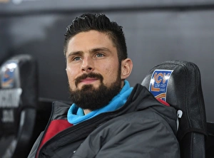 Swansea City V Arsenal 2017-18 Prints: Olivier Giroud on the Bench: Swansea City vs Arsenal, Premier League 2017-18