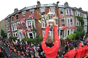 Arsenal FA Cup Final Victory Parade 2014-15 Prints: Olivier Giroud Celebrates Arsenal's FA Cup Victory during the 2014-15 Parade