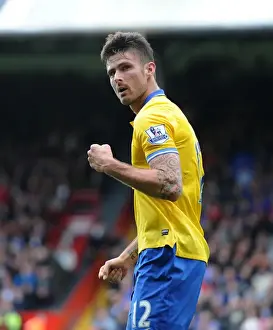 Crystal Palace V Arsenal 2013-14 Prints: Olivier Giroud celebrates scoring Arsenals 2nd goal. Crystal Palace 0: 2 Arsenal