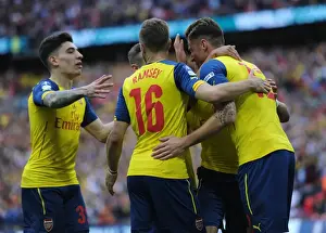 Arsenal V Aston Villa - FA Cup Final 2015 Prints: Olivier Giroud celebrates scoring Arsenals 4th goal. Arsenal 4: 0 Aston Villa