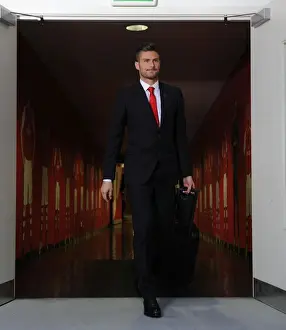 Arsenal V Manchester United 2014-15 Prints: Olivier Giroud: Focused and Ready for Arsenal vs Manchester United Clash (2014-15)