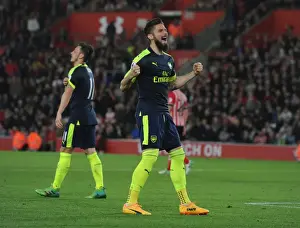 Southampton V Arsenal 2016-17 Prints: Olivier Giroud Scores Arsenal's Second Goal Against Southampton (2016-17)