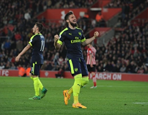 Southampton V Arsenal 2016-17 Prints: Olivier Giroud Scores Arsenal's Second Goal vs. Southampton (2016-17)
