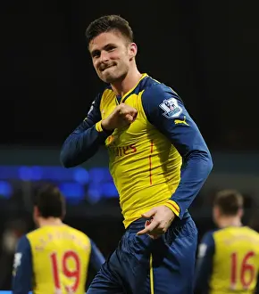 Manchester City V Arsenal 2014-15 Prints: Olivier Giroud Scores Arsenal's Second Goal vs Manchester City (2014-15)