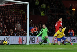 Southampton V Arsenal 2013-14 Prints: Olivier Giroud Scores First Goal: Southampton vs. Arsenal, Premier League 2013-14