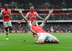 Arsenal V Liverpool 2014-15 Prints: Olivier Giroud Scores His Fourth Goal: Thrilling Arsenal Victory Over Liverpool