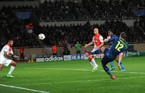 Monaco V Arsenal 2014/15 Prints: Olivier Giroud Scores the Game-Winning Goal: AS Monaco vs