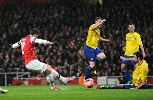 Arsenal V Coventry City - FA Cup 4th Rd 2013-14 Prints: Olivier Giroud Scores Third Goal Against Coventry City in FA Cup Fourth Round