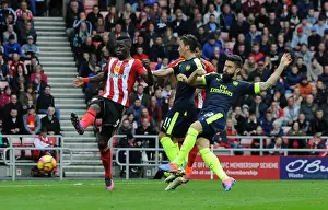 Sunderland V Arsenal 2016-17 Prints: Olivier Giroud Scores Against Papy Djilobodji: Sunderland vs Arsenal