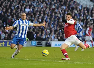 Brighton And Hove Albion V Arsenal FA Cup 2012-13 Prints: Olivier Giroud Scores Past Adam El-Abd: Arsenal's FA Cup Victory over Brighton & Hove Albion (2013)
