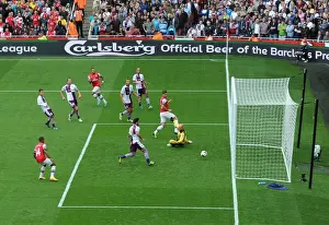 Arsenal V Aston Villa 2013-14 Prints: Olivier Giroud Scores Past Brad Guzan: Arsenal vs Aston Villa, Premier League 2013-14