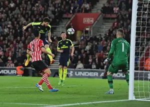 Southampton V Arsenal 2016-17 Prints: Olivier Giroud Scores Past Fraser Forster: Southampton vs. Arsenal, Premier League 2016-17