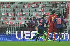 German Soccer League Collection: Olivier Giroud Scores Past Manuel Neuer: Arsenal's Historic Goal vs