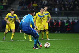 FC BATE Borisov V Arsenal 2017-18 Prints: Olivier Giroud Scores Penalty: Arsenal's Victory over BATE Borisov in Europa League