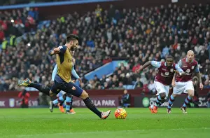 Aston Villa V Arsenal 2015-16 Prints: Olivier Giroud Scores Penalty Goal: Aston Villa vs. Arsenal, Premier League 2015-16