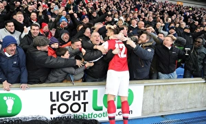 Olivier Giroud Scores Second Goal, Arsenal Fans Celebrate in FA Cup Match against Brighton & Hove Albion