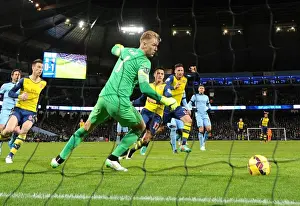 Manchester City V Arsenal 2014-15 Prints: Olivier Giroud Scores Stunning Goal Past Joe Hart: Manchester City vs