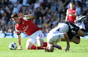 Fulham V Arsenal 2012-13 Prints: Olivier Giroud vs. Stanislav Manolev: Red Card Drama at Fulham vs. Arsenal (2013)