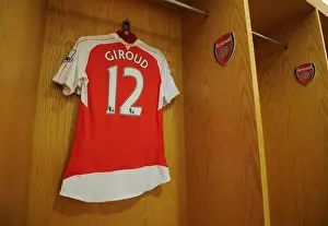 Olivier Giroud's Arsenal Shirt in Arsenal Dressing Room before Arsenal vs West Bromwich Albion (2015-16)