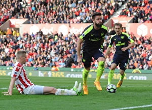 Stoke City V Arsenal 2016-17 Prints: Olivier Giroud's Brace