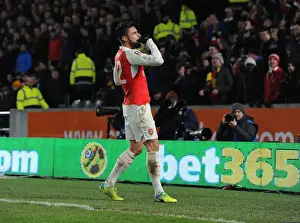 15/16 Hull City V Arsenal FA Cup Prints: Olivier Giroud's Brace: Arsenal Reach FA Cup Quarter-Finals with Hull City Victory