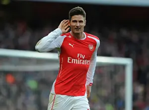 Arsenal V Middlesbrough - FA Cup 2014-15 Prints: Olivier Giroud's Brace: Arsenal Triumphs Over Middlesbrough in FA Cup Fifth Round