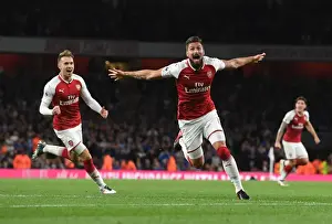 Arsenal V Leicester City 2017-18 Prints: Olivier Giroud's Brace: Arsenal's 4-Goal Blitz Against Leicester City (2017-18)