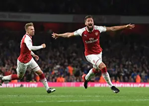 Arsenal V Leicester City 2017-18 Prints: Olivier Giroud's Brace: Arsenal's 4-Goal Rampage Against Leicester City (2017-18)