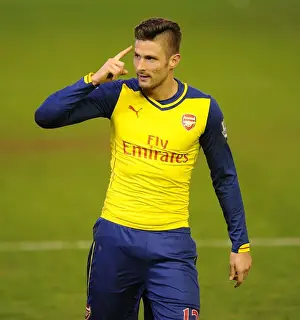 Liverpool V Arsenal 2014/15 Prints: Olivier Giroud's Brace: Arsenal's Second Goal vs Liverpool (2014/15)