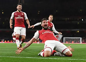 Arsenal V Leicester City 2017-18 Prints: Olivier Giroud's Brace Leads Arsenal to Thrilling 4-3 Comeback Against Leicester City
