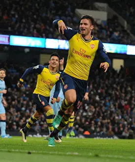 Manchester City V Arsenal 2014-15 Prints: Olivier Giroud's Brace: Manchester City vs Arsenal, Premier League 2014-15