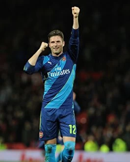 Images Dated 13th February 2009: Olivier Giroud's FA Cup Celebration: Manchester United vs. Arsenal, 2015